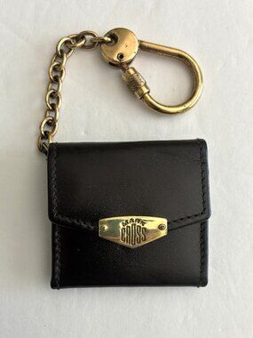 RARE MARK CROSS Mini Leather Wallet Keychain - Black & Red